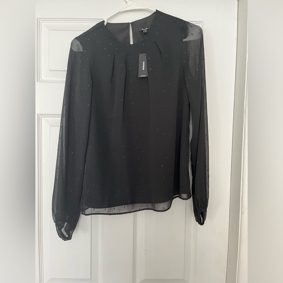 Metallic Dot Gathered Crew Neck Top extra small - Picture 3 of 17